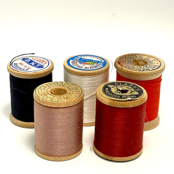 Vintage Thread On Wooden Spools Lot Of 30 - Picture 6 of 10